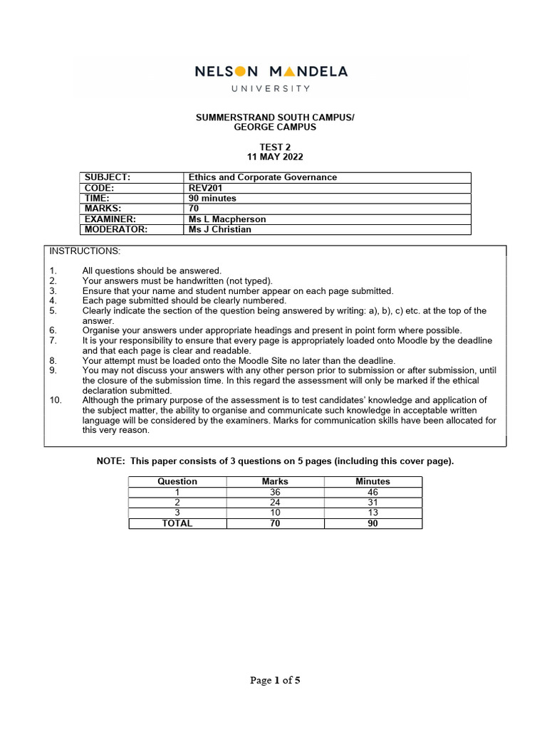 2022 Final Rev 201 Test 2 Moodle Pdf Loans Business