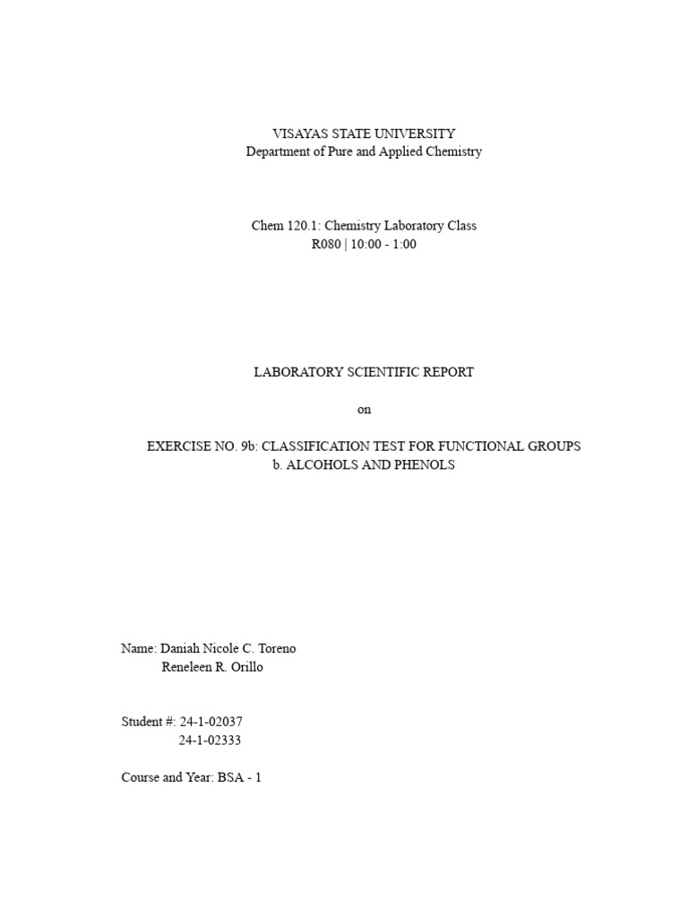Org Chem Lab Draft SciRep (G5) | PDF | Chemistry | Chemical Substances