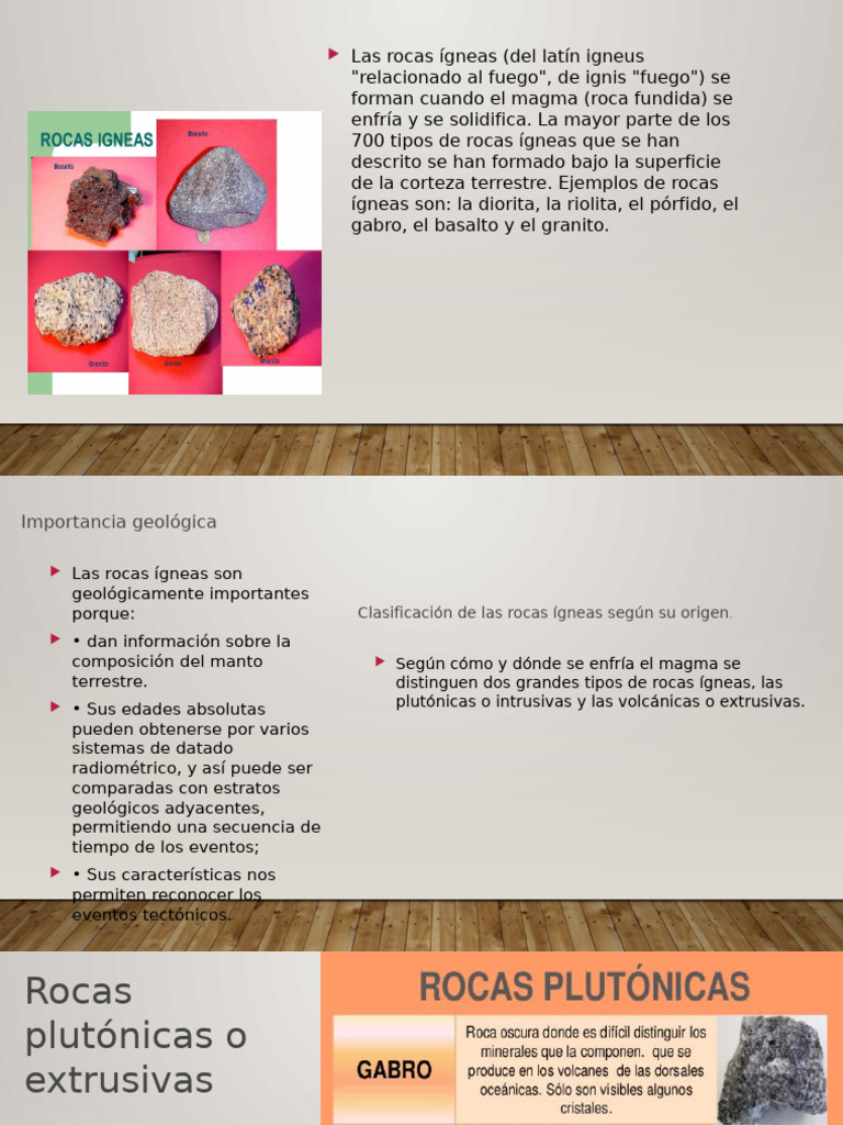 Clasificación y características de rocas ígneas | PDF | Roca ígnea ...