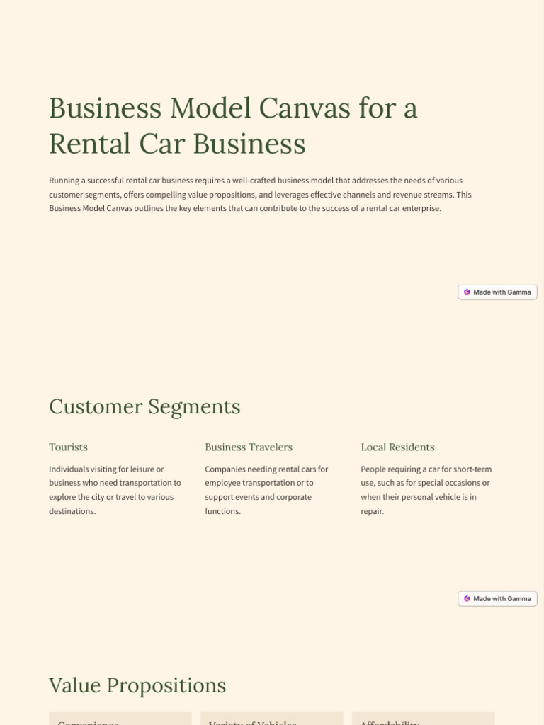 Car Rental Business Model in Ethiopia | PDF | Car Rental | Car