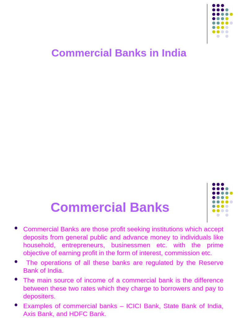 Overview of Commercial Banks in India | PDF | Banks | Reserve Bank Of India