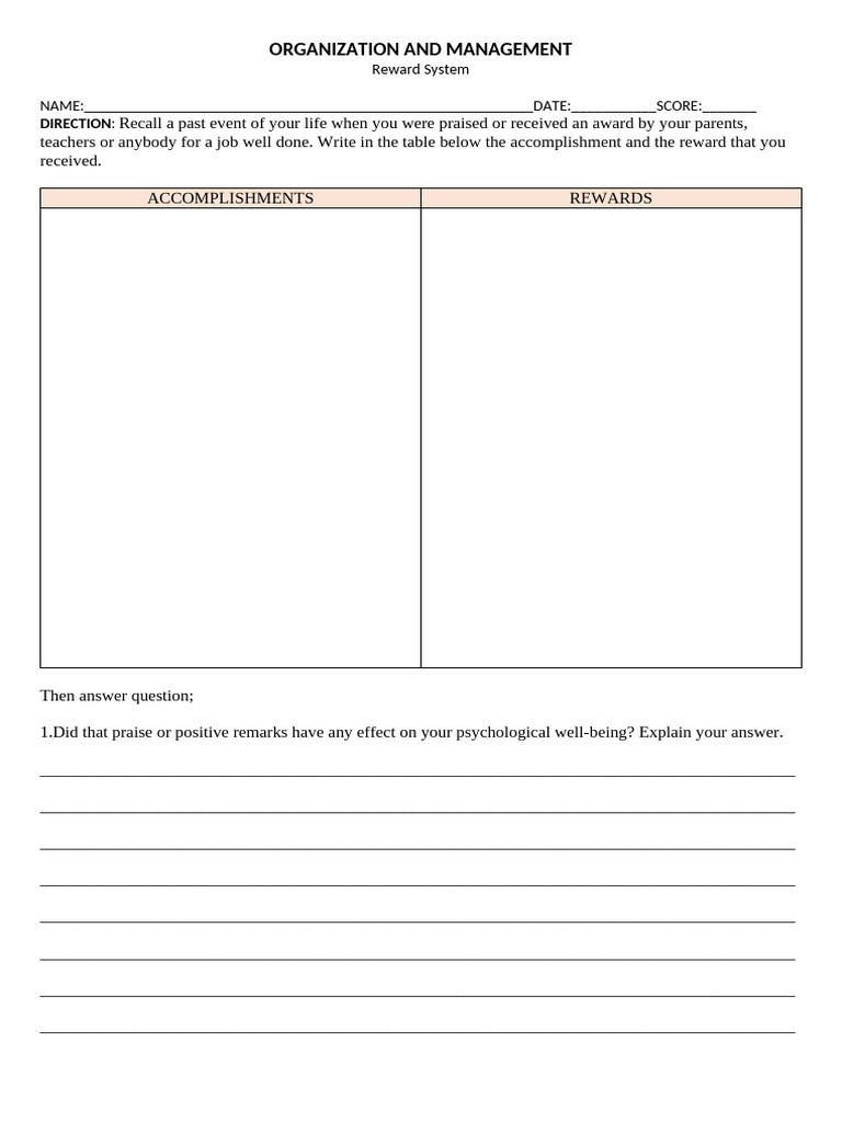Activity On Reward System | PDF