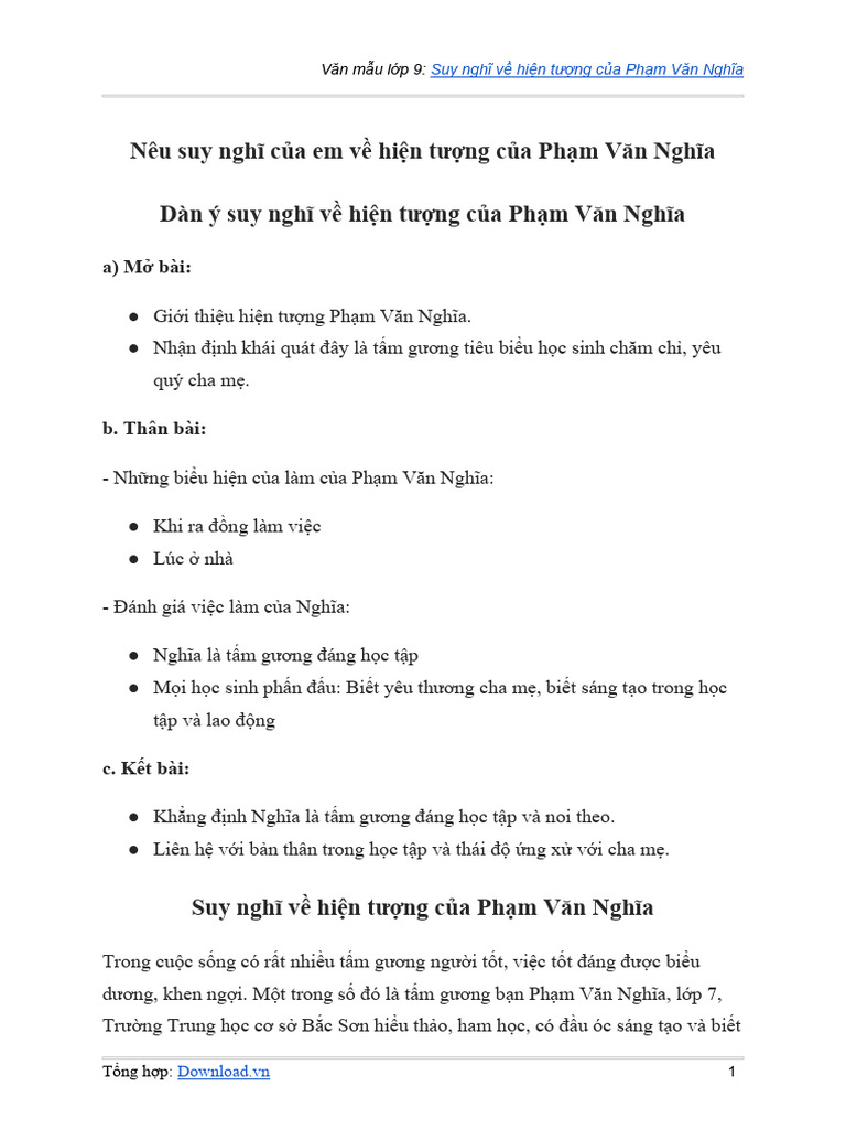 Suy nghi cua em ve hien tuong cua pham van nghia pdf