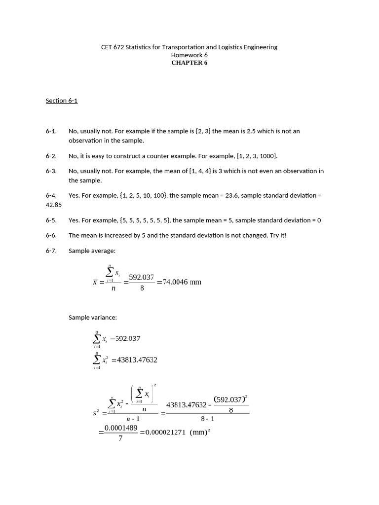 HW6 - Solution | PDF | Statistical Analysis | Teaching Mathematics