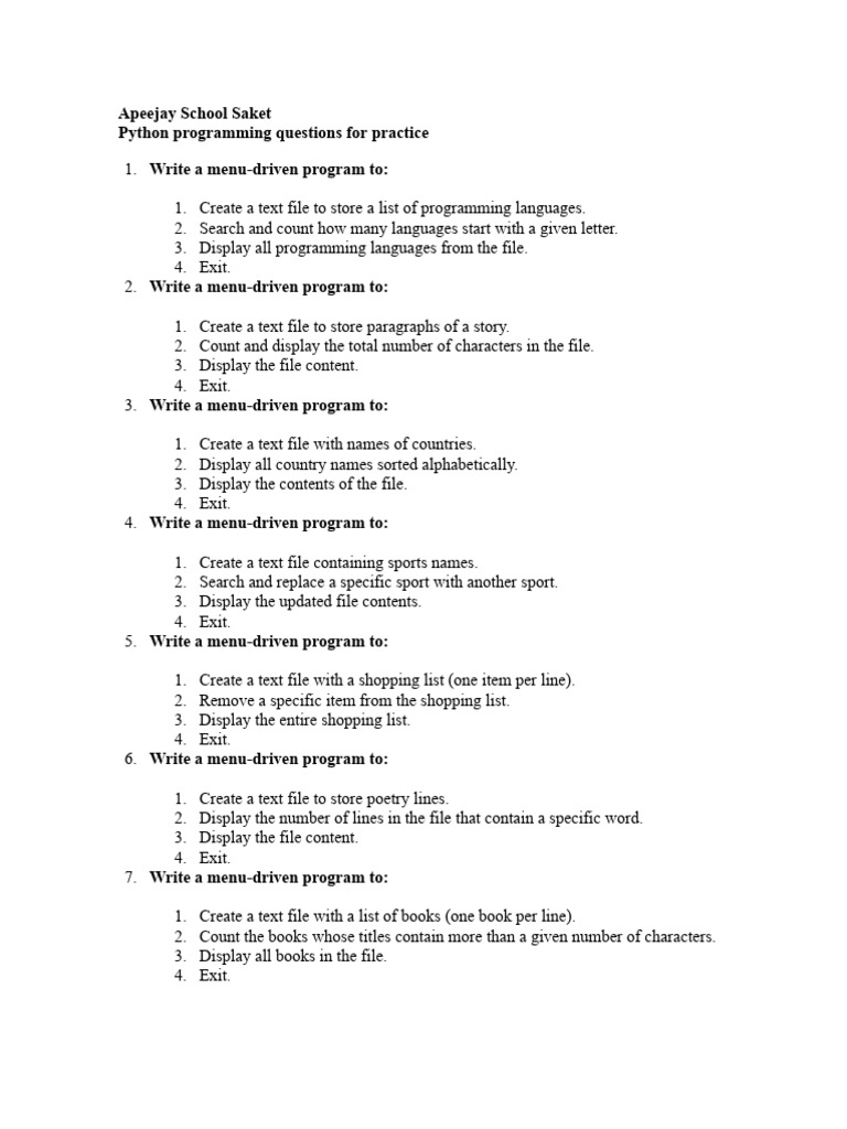 Practical questions for class xii cs pdf computer data computing