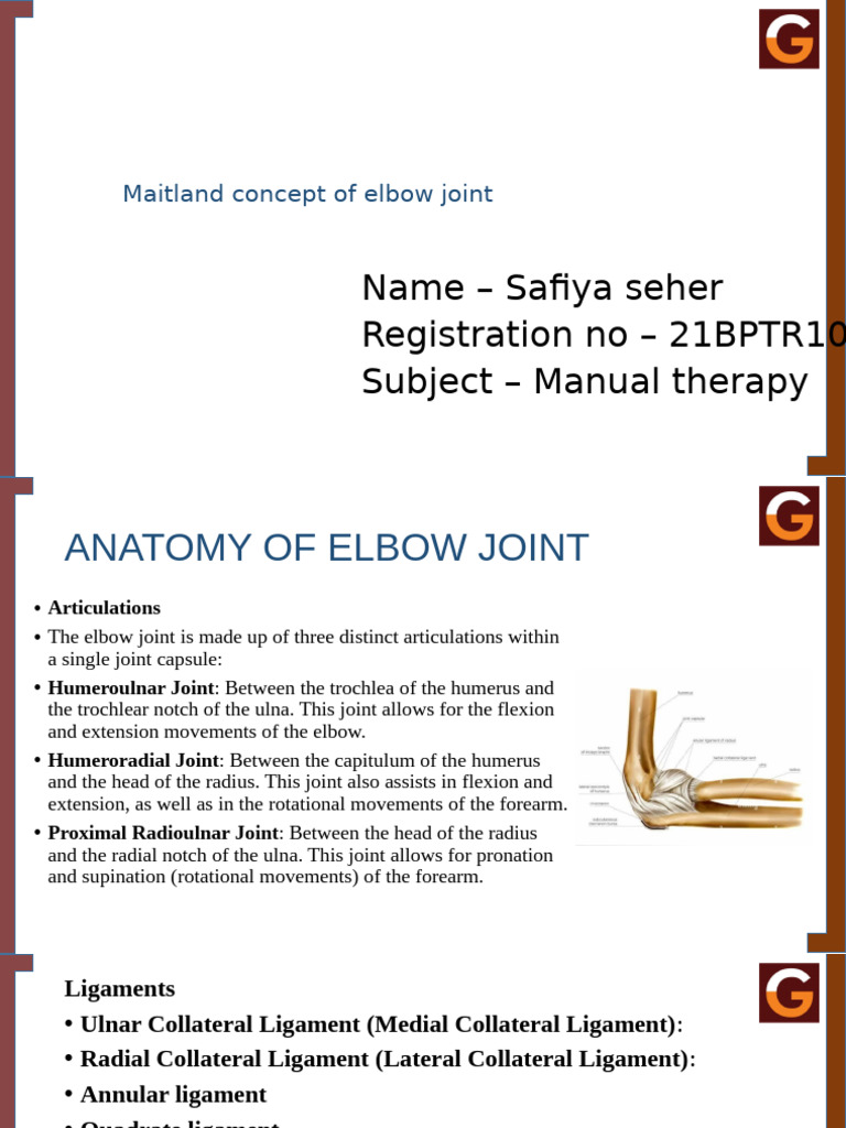 Manual Therapy 21BPTR107 | PDF | Elbow | Anatomical Terms Of Motion