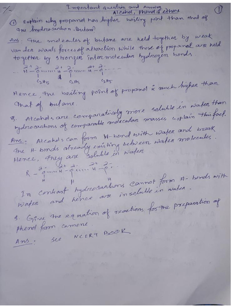 Alcohol Phenol and Ethers | PDF