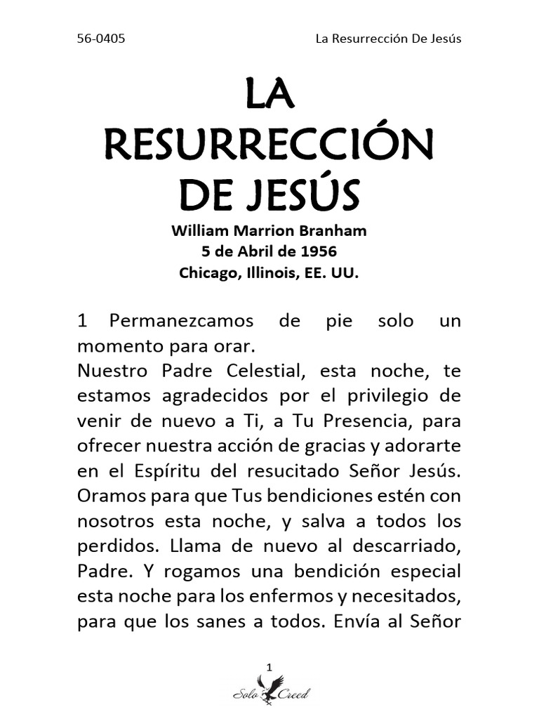 56-0405 La Resurrección de Jesús Hub | PDF | La resurrección de Jesús ...