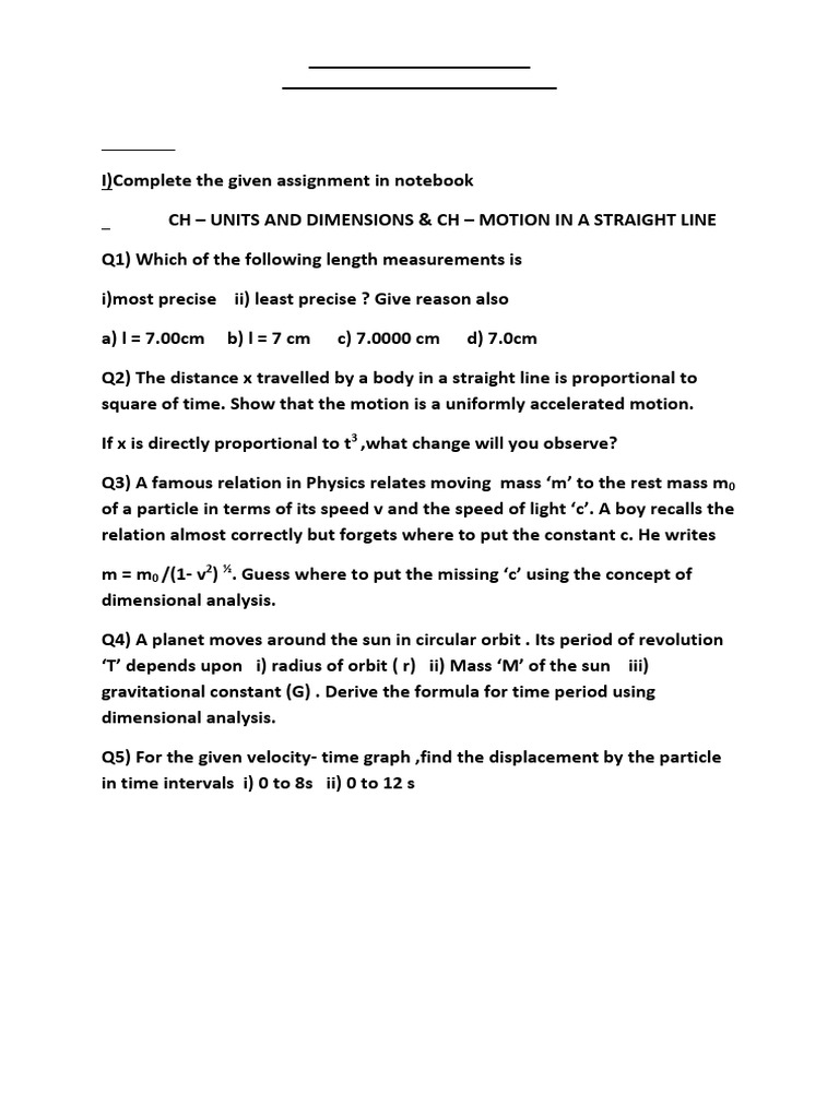 Class XI Holiday Homework Assignments | PDF | Speed Of Light | Molecules