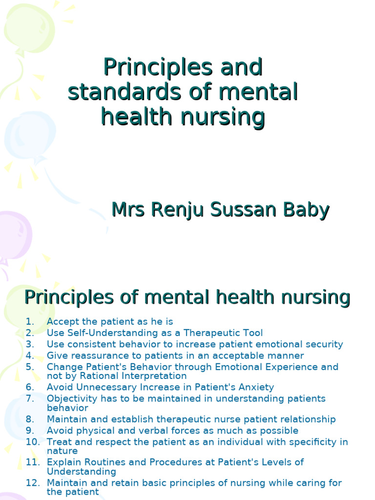 Principles of Mental Health Nursing | PDF | Psychiatry | Mental Health
