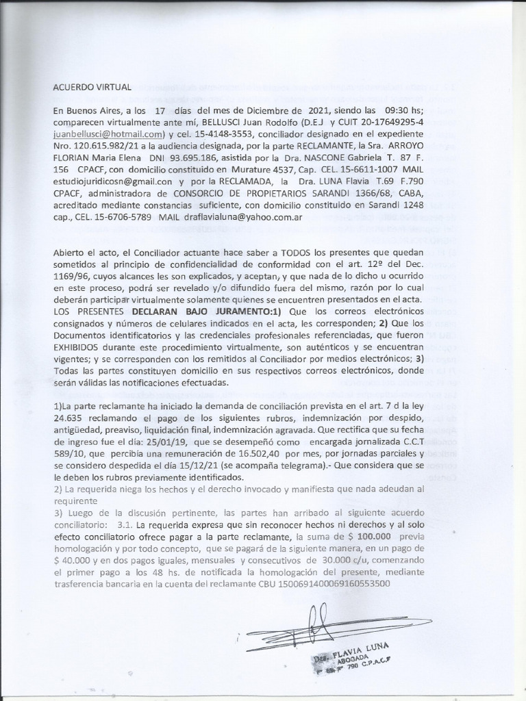 Acuerdo Definitivo | PDF