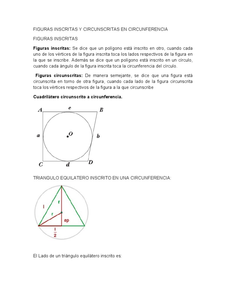 Figuras Inscritas y Circunscritas | PDF | Triángulo | Circulo