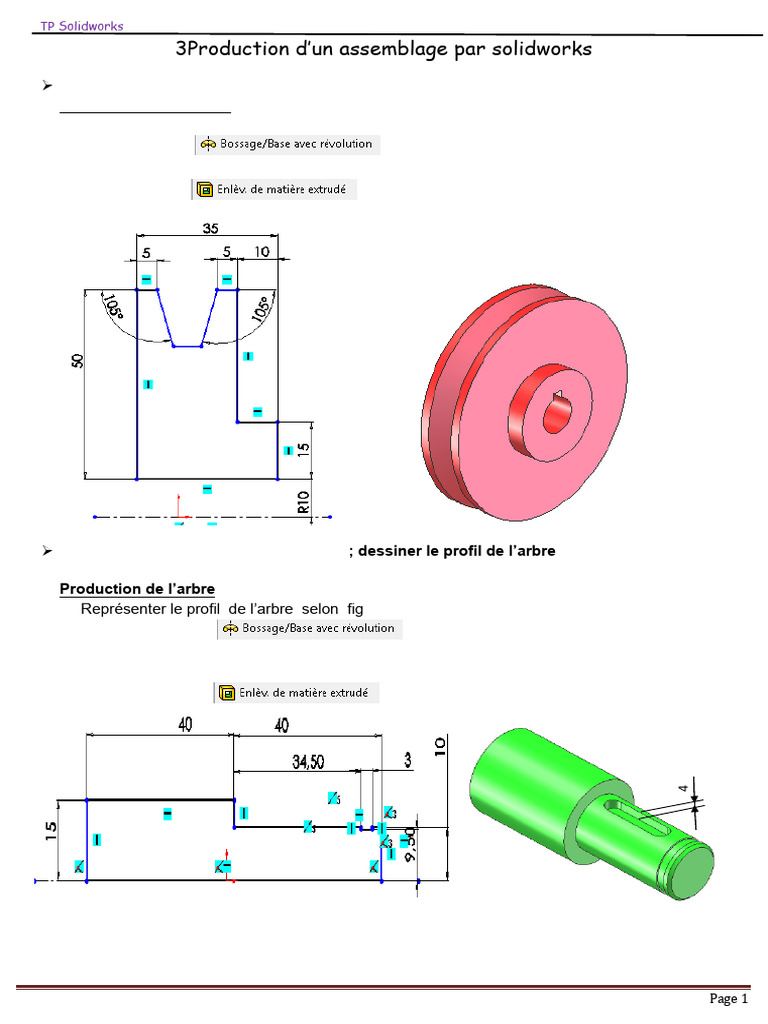 TP Assemblage Mécanique avec SolidWorks | PDF | Ingénierie mécanique ...