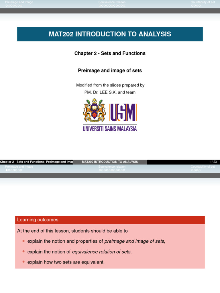 2. Preimage and Image of Sets | PDF | Function (Mathematics ...