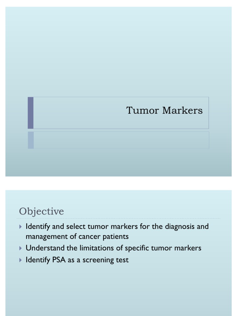Tumor Markers Prostate Specific Antigen Prostate Cancer