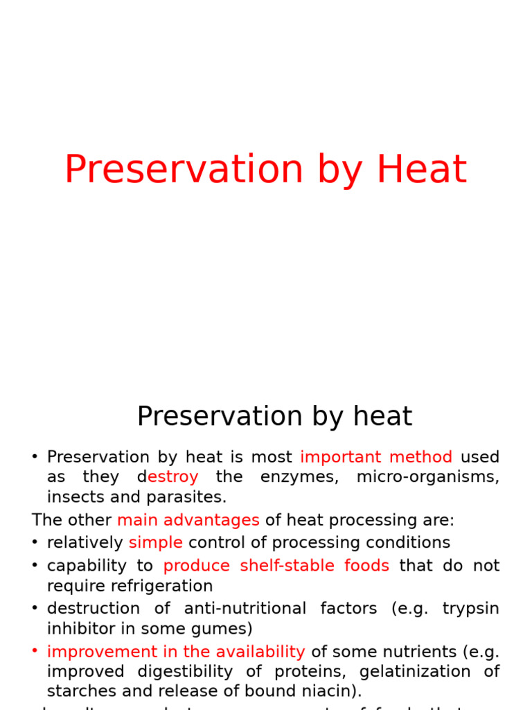 Heat Preservation Methods Explained | PDF | Sterilization (Microbiology)