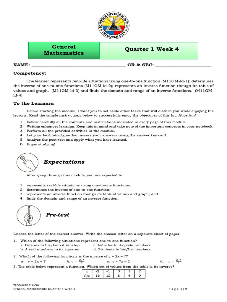 Inverse Functions and Their Representation | PDF | Function ...