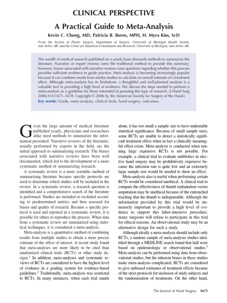 Meta-Analysis Guide for Clinicians | PDF | Meta Analysis | Randomized ...