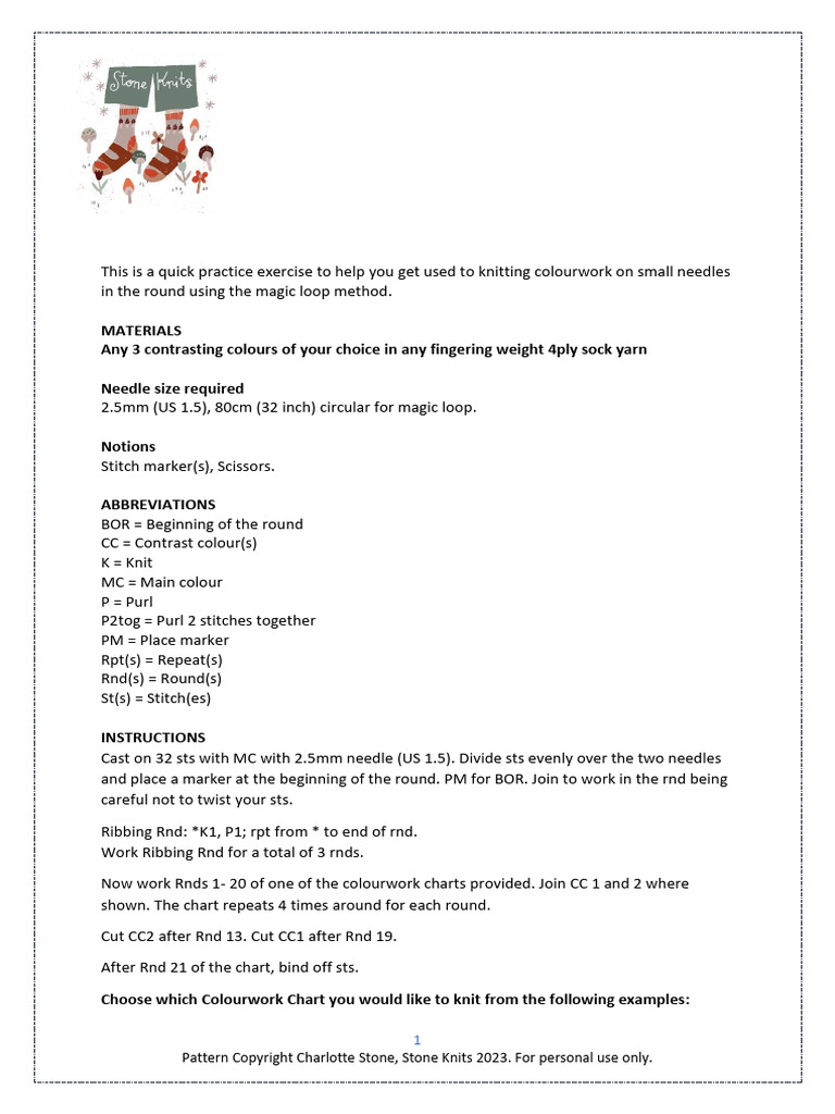 Basic Colourwork Exercise | PDF