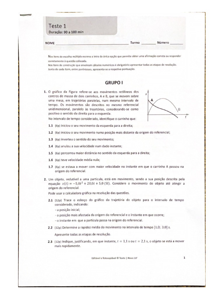 Teste 1 | PDF
