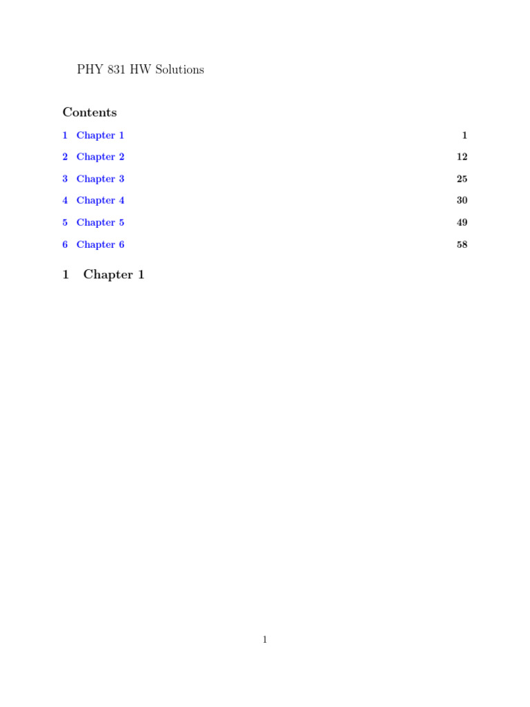 PHY 831 HW Solutions | PDF