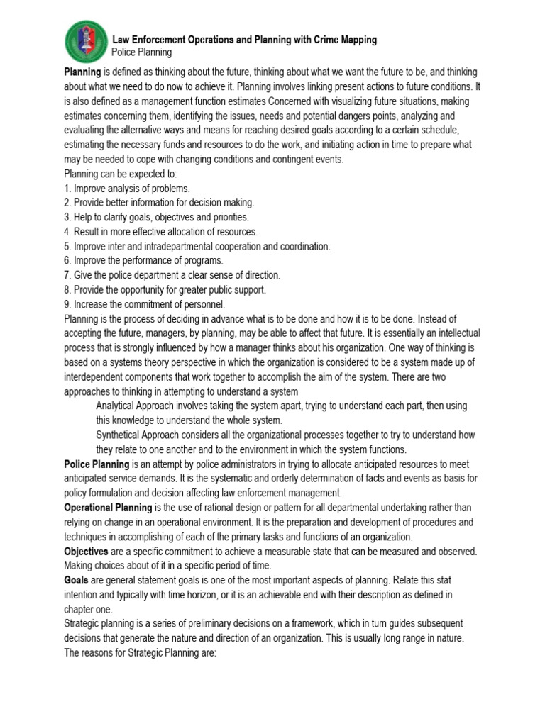 Lea4 15 | PDF | Strategic Planning | Police