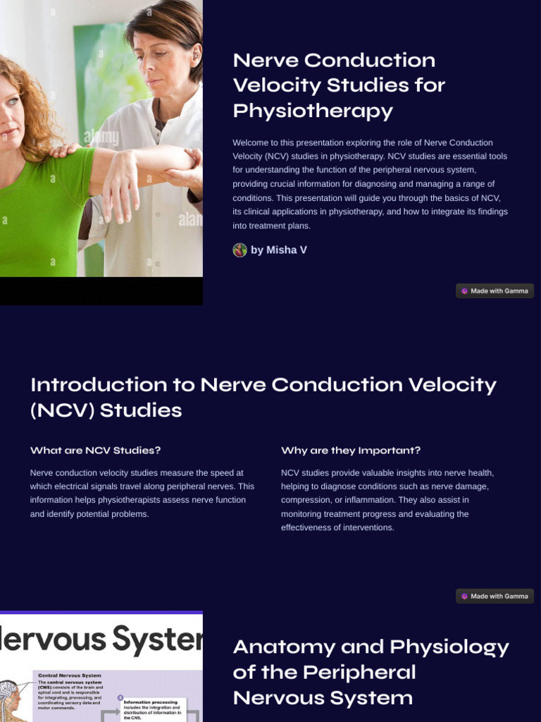 NCV Studies in Physiotherapy | PDF | Nerve | Nervous System