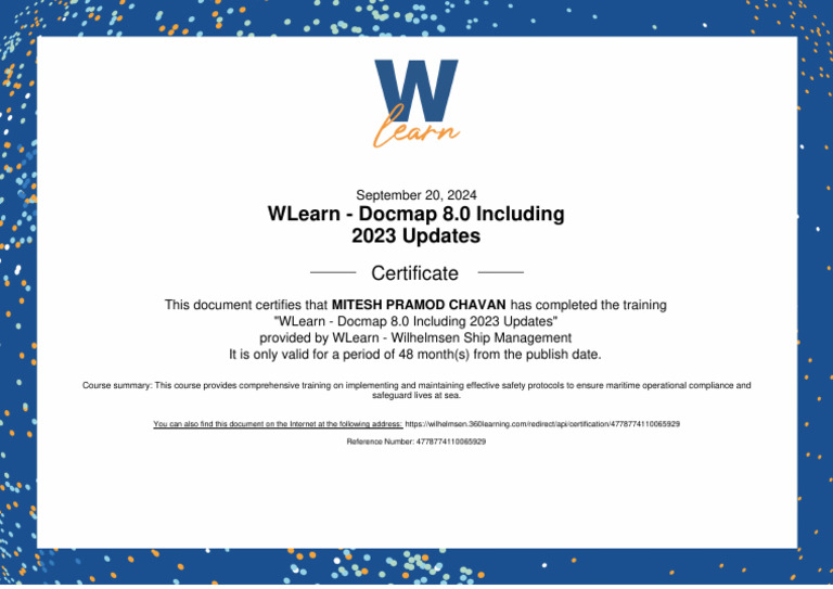 WLearn Docmap 8.0 Certification 2024 | PDF