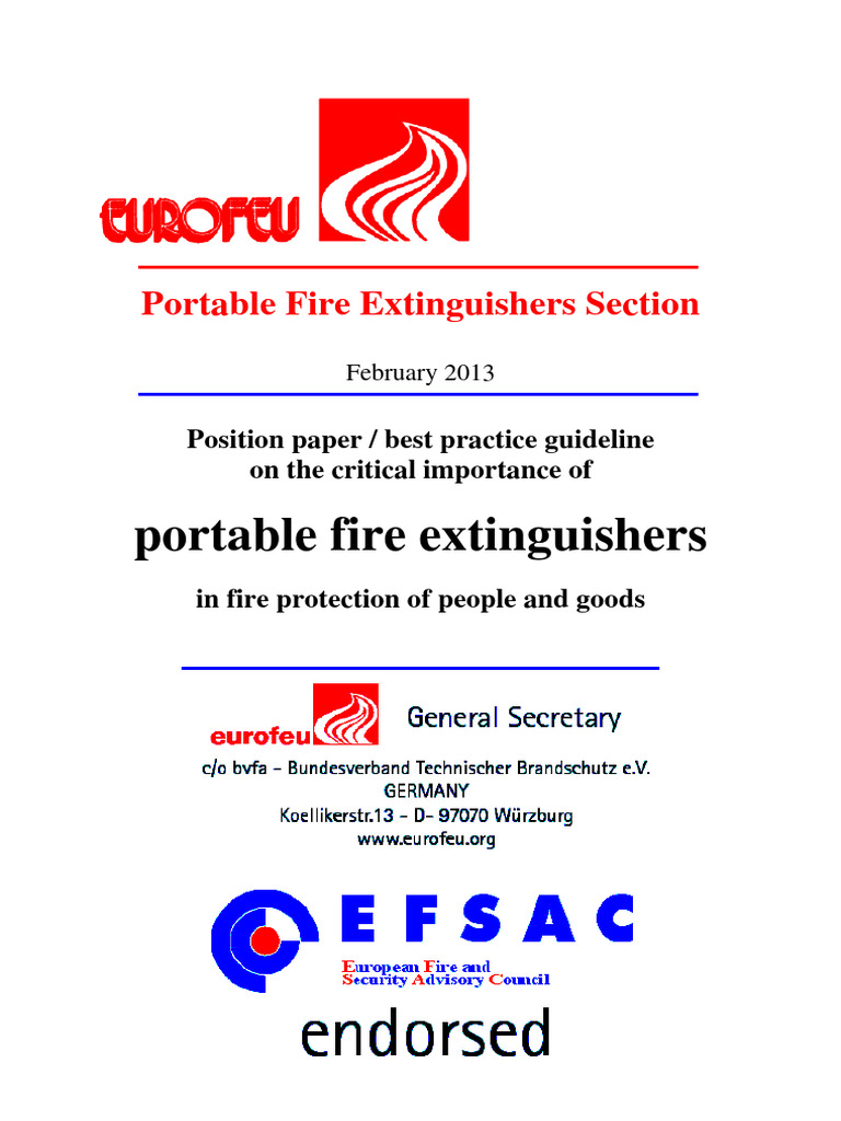 2013 Eurofeu Position Paper On Why To Install Service and Use Portable ...
