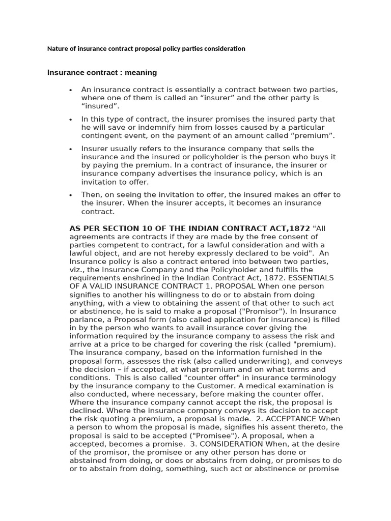 unit 1 1.1 | PDF | Insurance | Indemnity