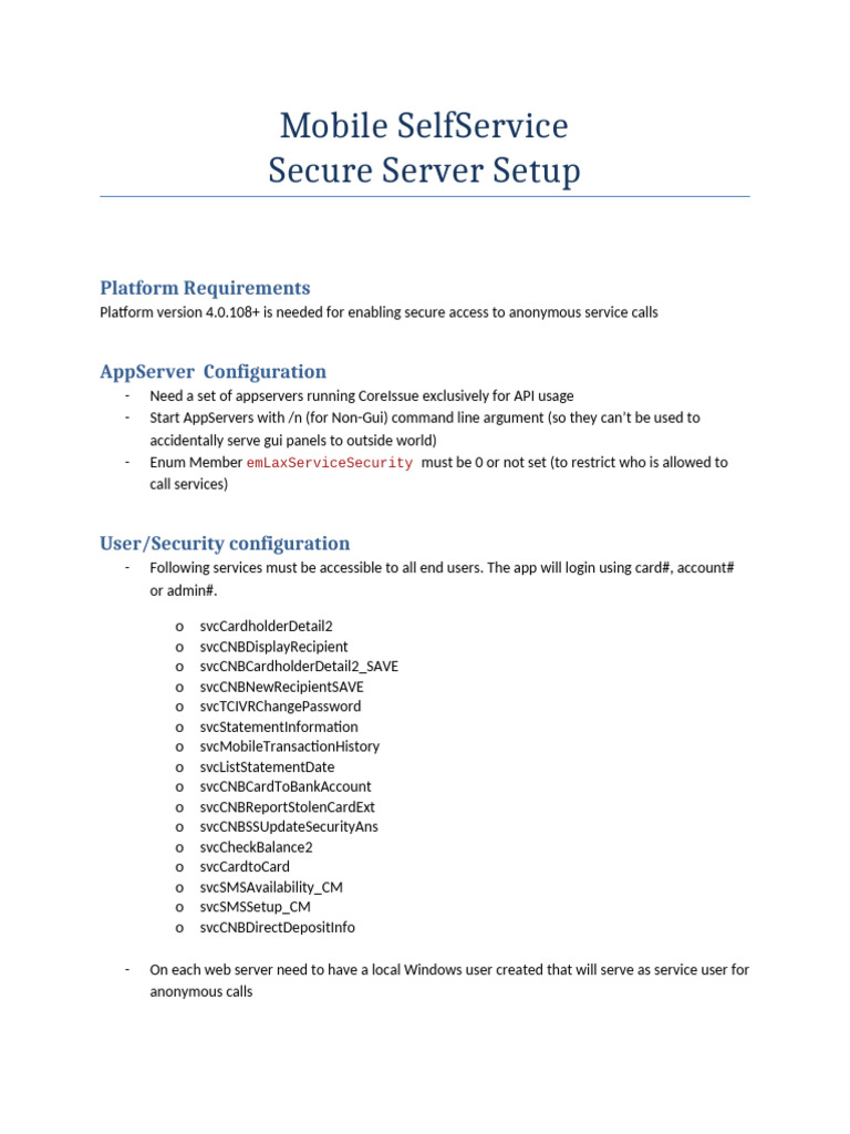 Mobile SelfService - Secure Server Setup | PDF | Internet Information ...