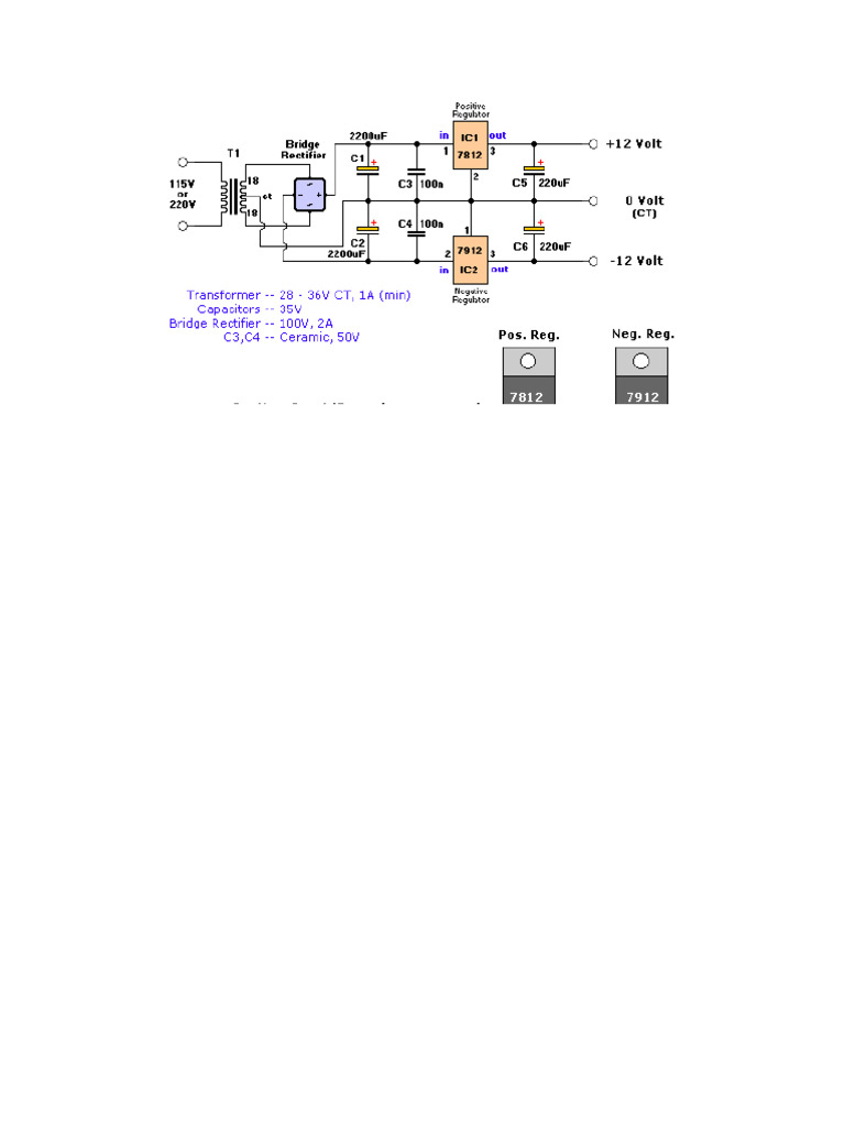 Dual Regulator Power Supply Circuit | PDF