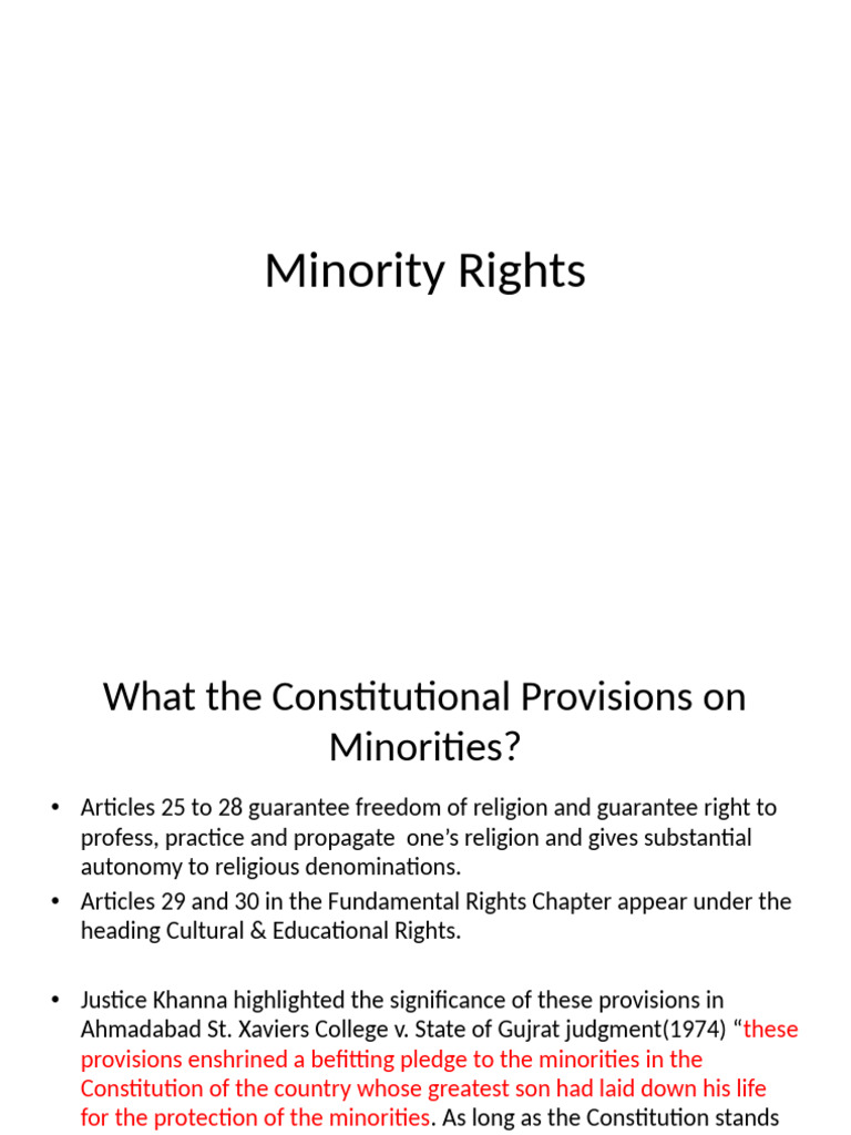 Minority - Rights 10th Lesson | PDF | Justice | Crime & Violence