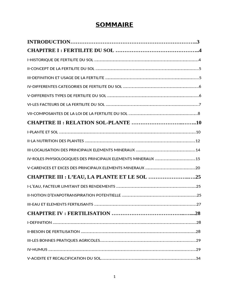 Cours sur la fertilisation des sols | PDF | Sol (pédologie) | Fertilité ...