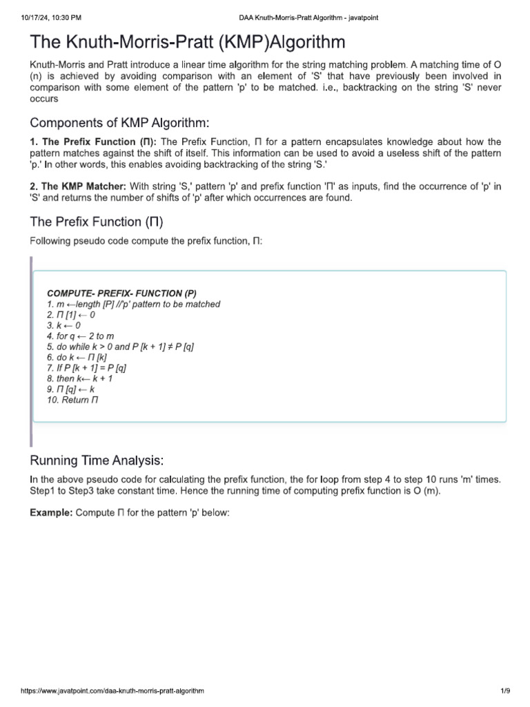Knuth Morris Algo | PDF