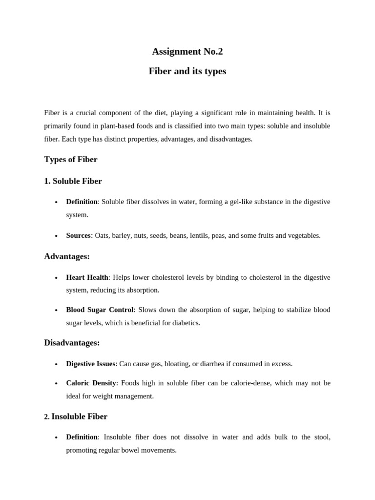 Assignment No 2 052 SP23 22285 | PDF | Dietary Fiber | Diet & Nutrition