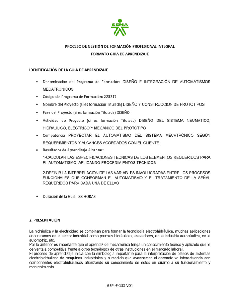 Guía de Aprendizaje en Mecatrónica | PDF | Corriente eléctrica ...
