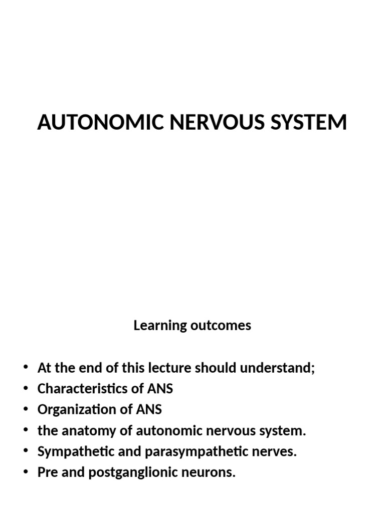 Ana Autonomic Nervous System | PDF | Autonomic Nervous System | Motor ...