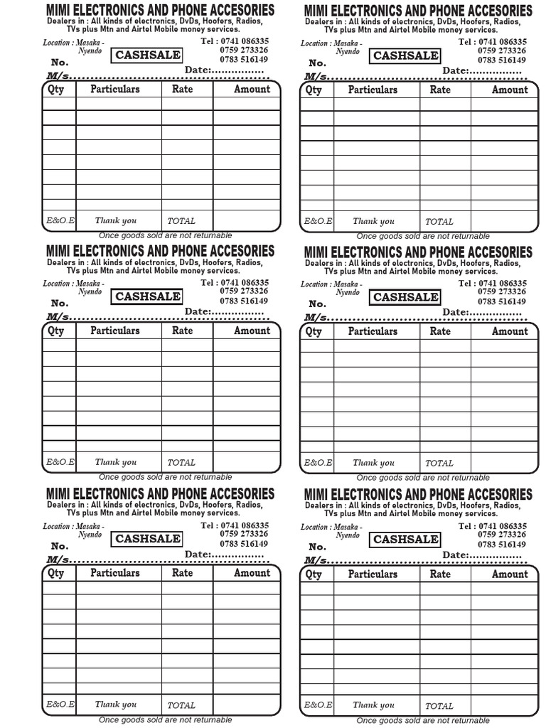 Mimi Electronics Receipt | PDF
