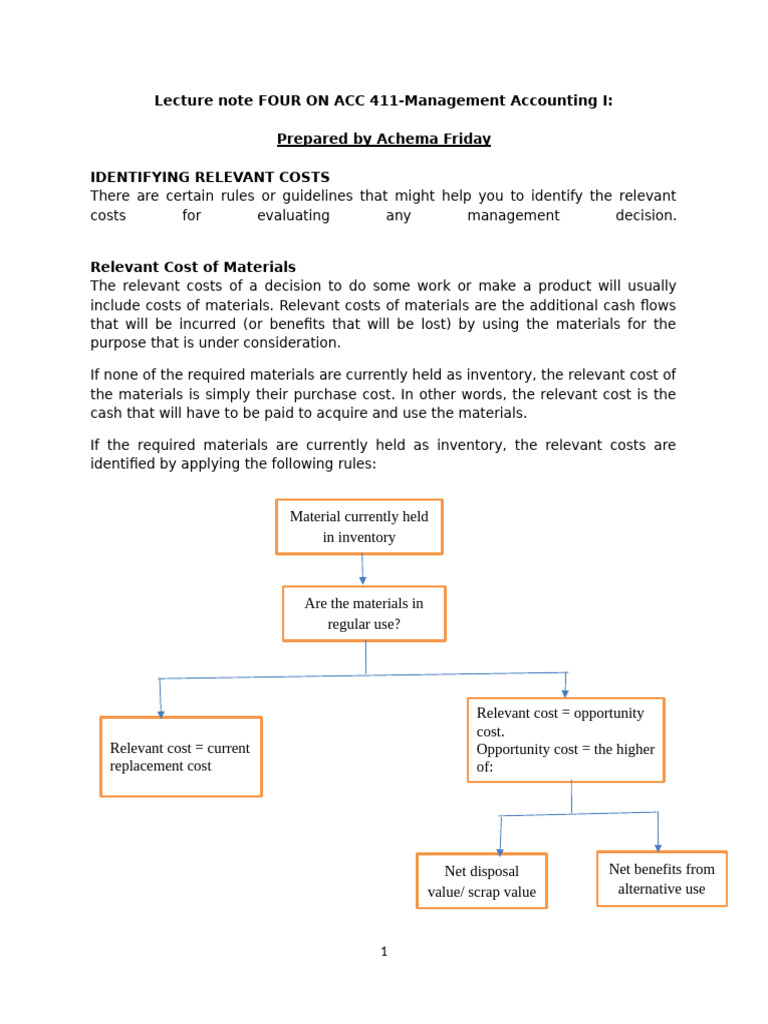 Relevant Costs in Management Accounting | PDF | Business Economics ...