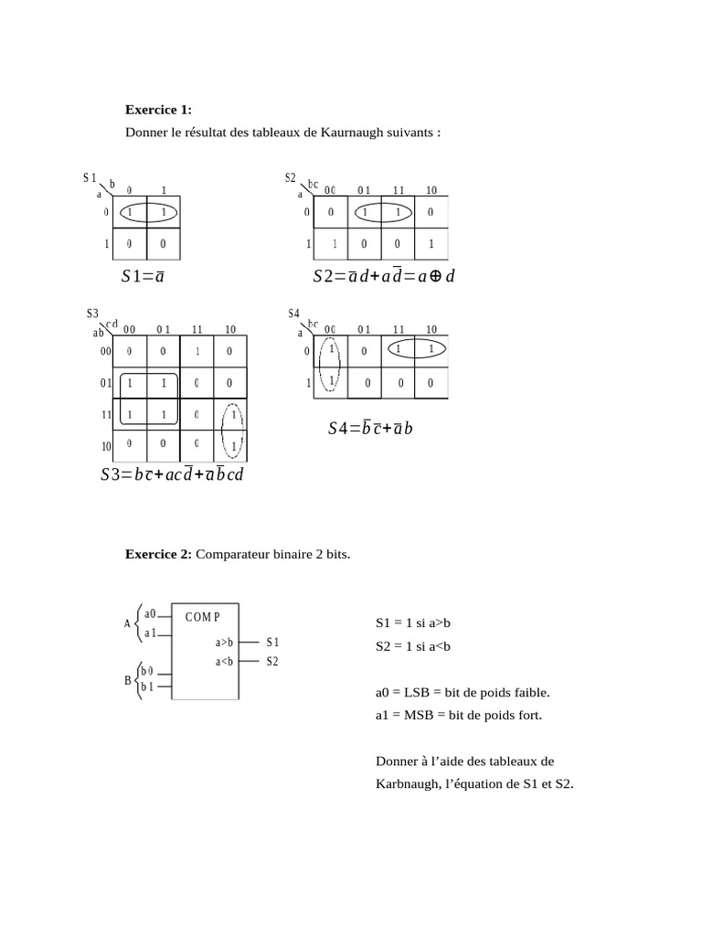Exercices de logique et simplification | PDF