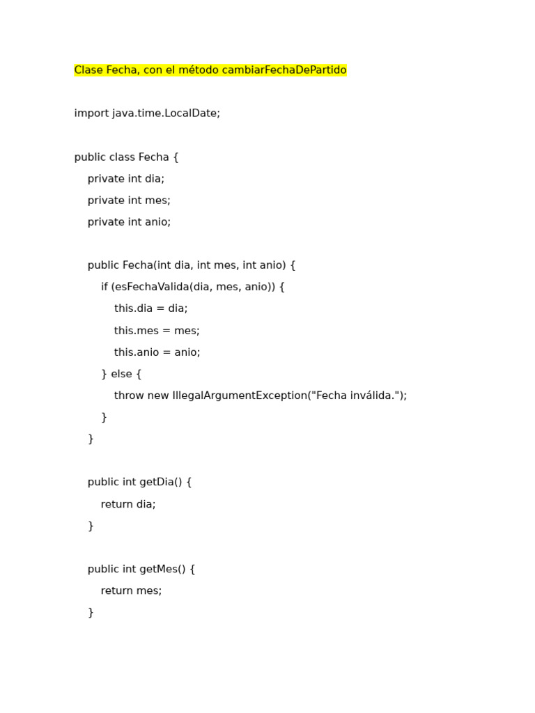 Clase Fecha y Equipo en Java | PDF | Programación de computadoras ...