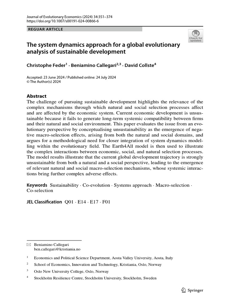 System Dynamics for Sustainable Development | PDF | Agent Based Model ...