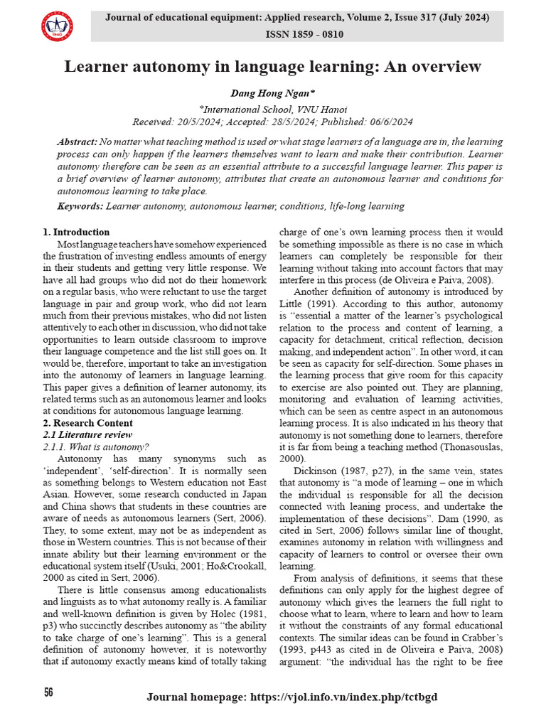 100650-Article Text-209844-1-10-20240808 | PDF | Learning | Autonomy