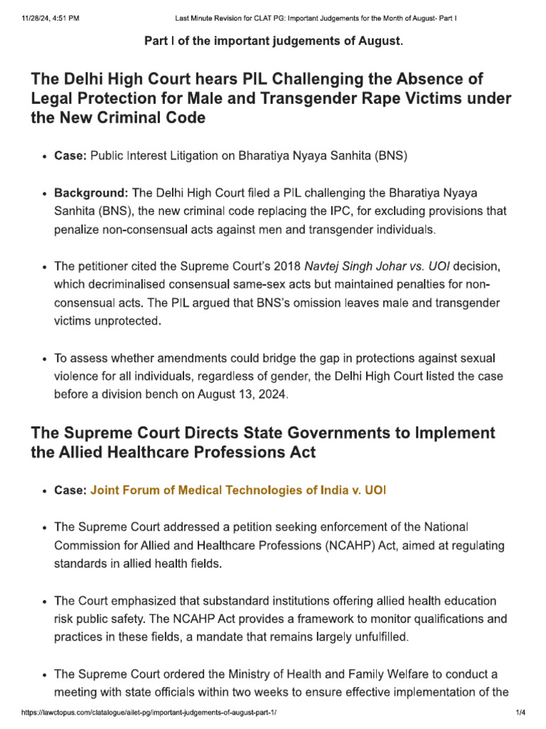 August Part 1 Judgements Pdf