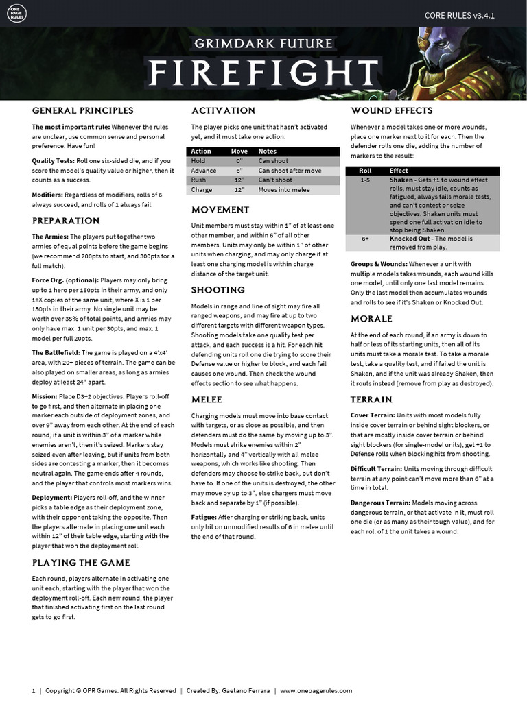 671a897a14c16444c040f13d - GFF - Core Rules v3.4.1 | PDF | Military