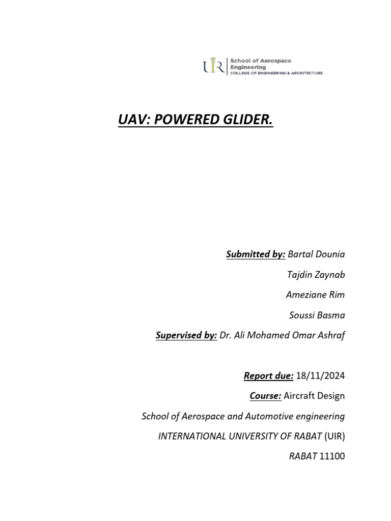 UAV POWERED GLIDER - Copy | PDF | Airfoil | Lift (Force)