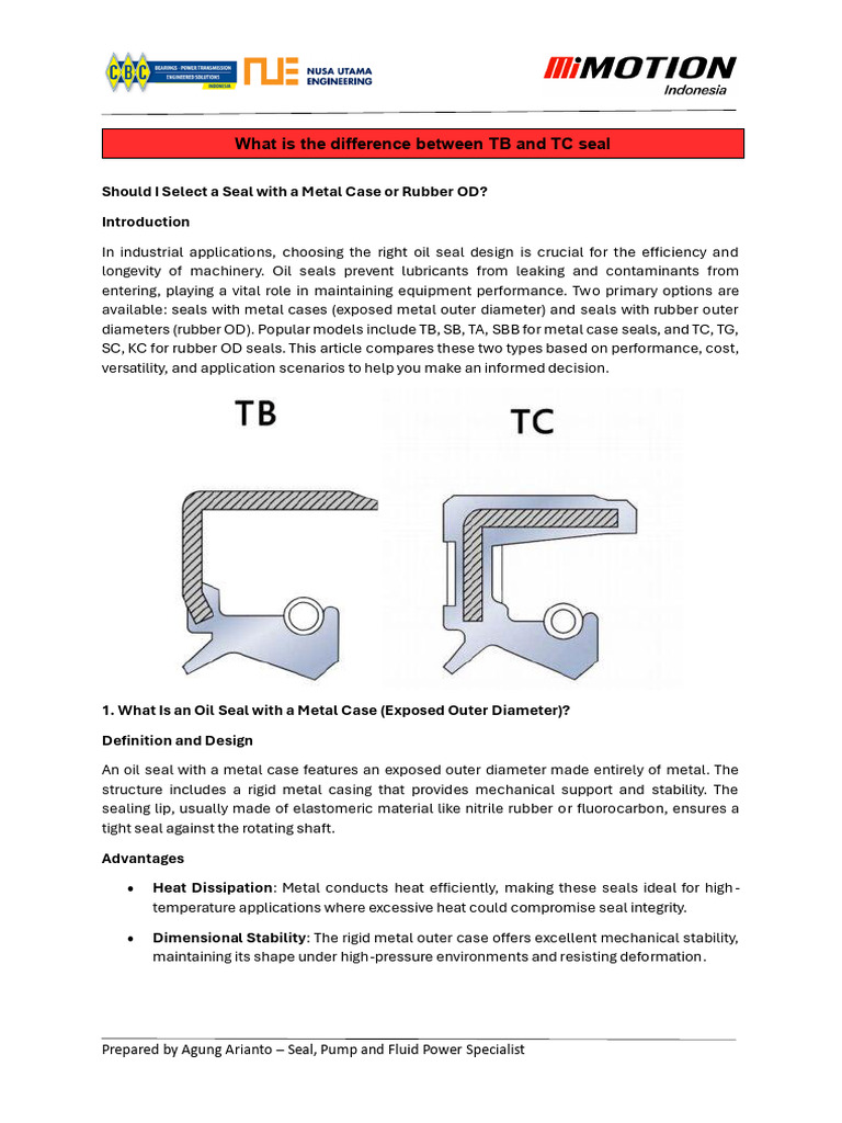 What is the difference between TB and TC seal | PDF | Metals | Pump