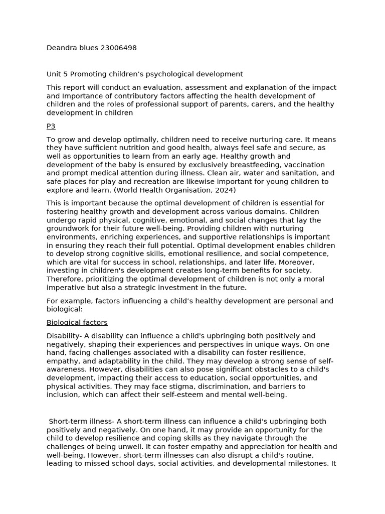 Factors Influencing Child Development | PDF | Child Neglect ...