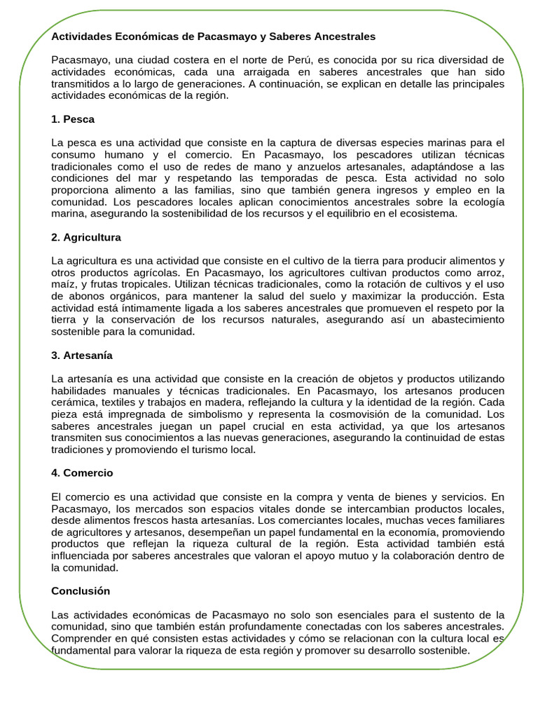 Actividades Económicas en Pacasmayo | PDF | Agricultura | Sustentabilidad